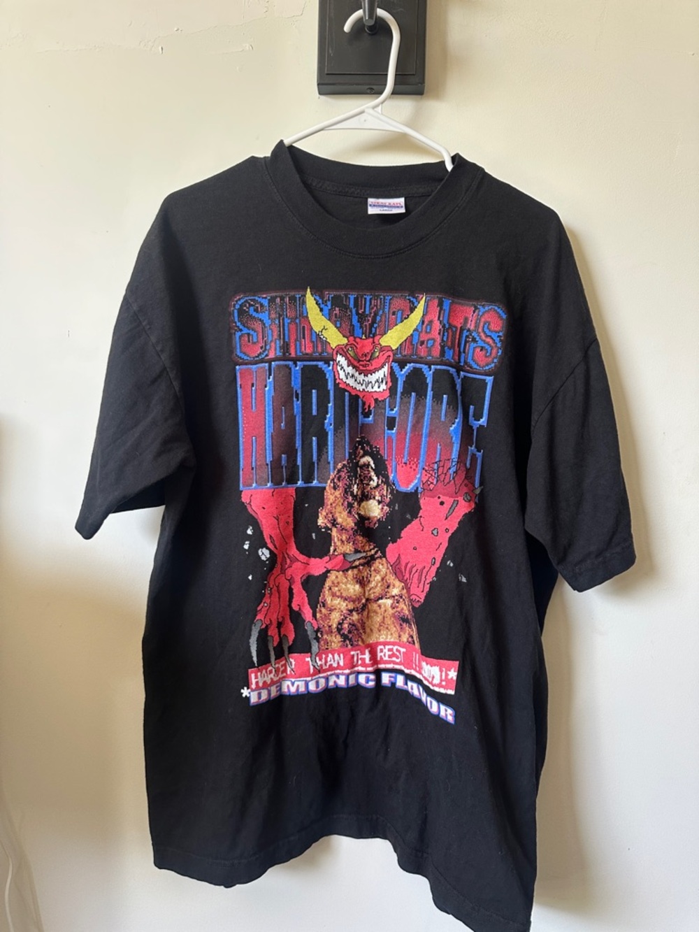Stray Rats Men's Black Graphic Short Sleeve Tee - Hardcore Print